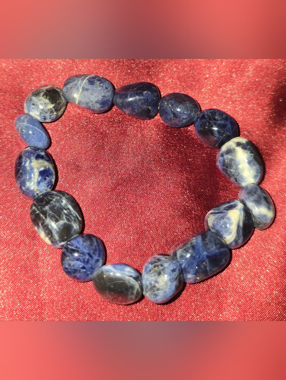 Blue Sodalite Bead  Stretch Bracelet